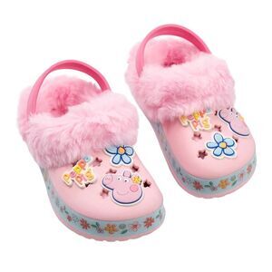 Peppa Pig Girls Flowers Fur Lined Clogs / Pink